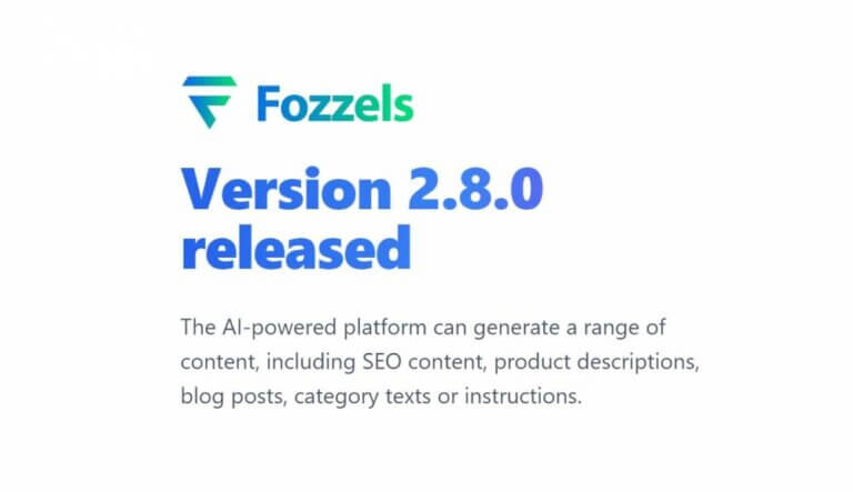 Fozzels version 2.8.0 released