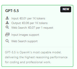 GPT 5.5 model selection in Fozzels AI Provider dropdown